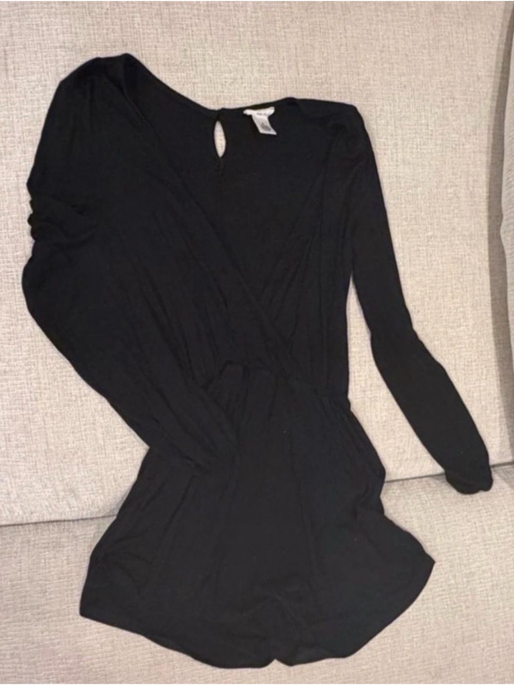 Black Women's Long-Sleeve Romper